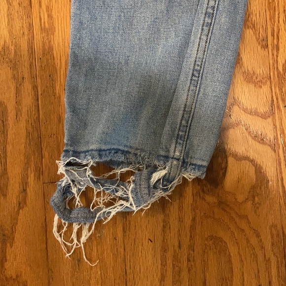 Abercrombie & Fitch Simone High Rise Ankle Straight Blue Distressed Jeans 28W 6R - Picture 5 of 13
